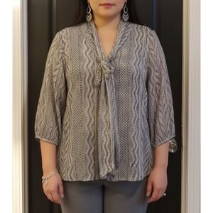 Worthington Woman Gray Blouse  size 3X Blouse